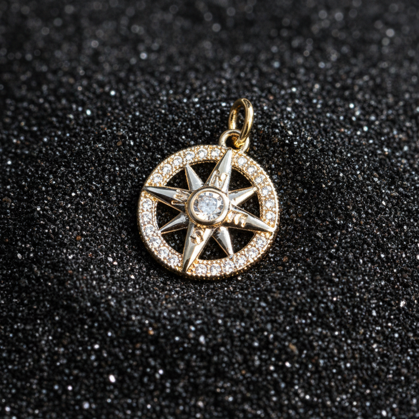 Compass Gold Charm
